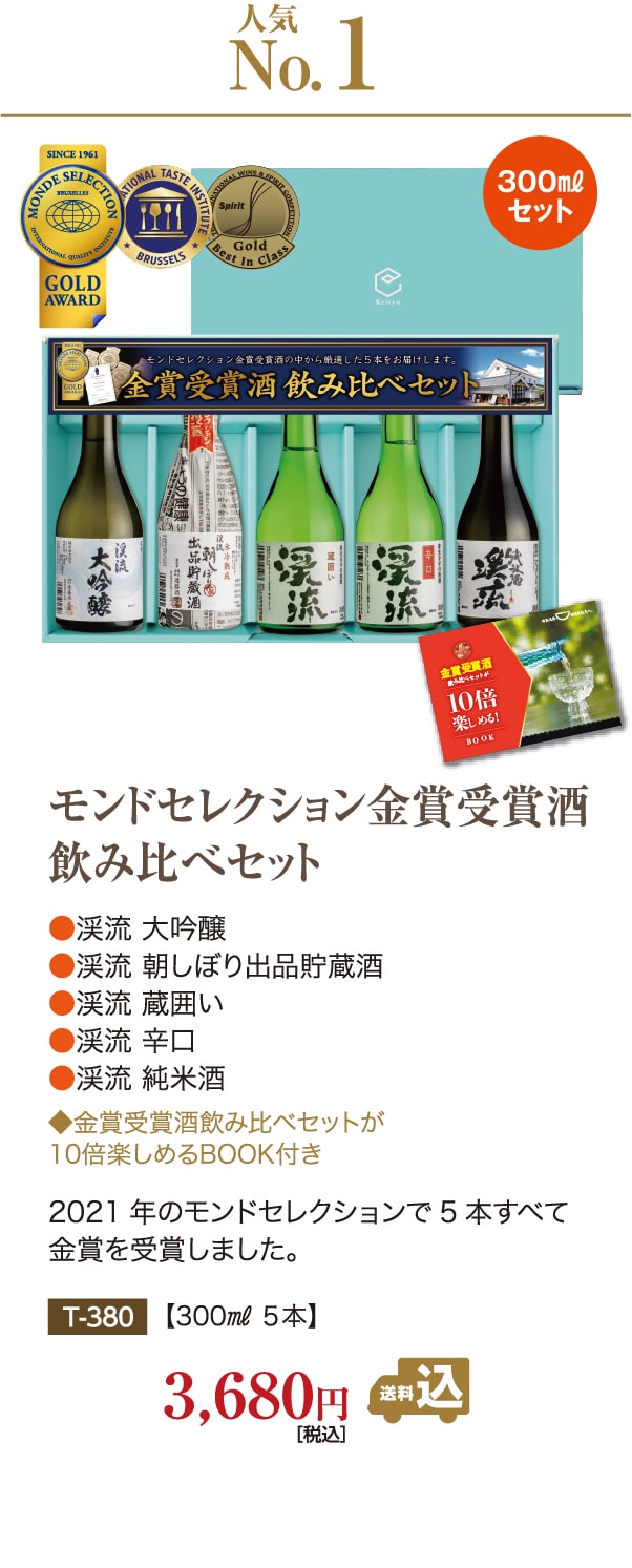 モンドセレクション金賞受賞酒飲み比べセット